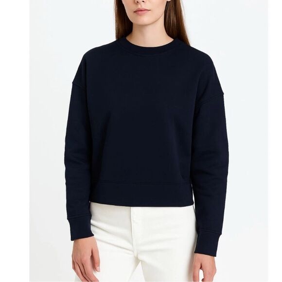 Vince $248 Womens navy blue Crew Neck Sweatshirt large NEW - Picture 1 of 10